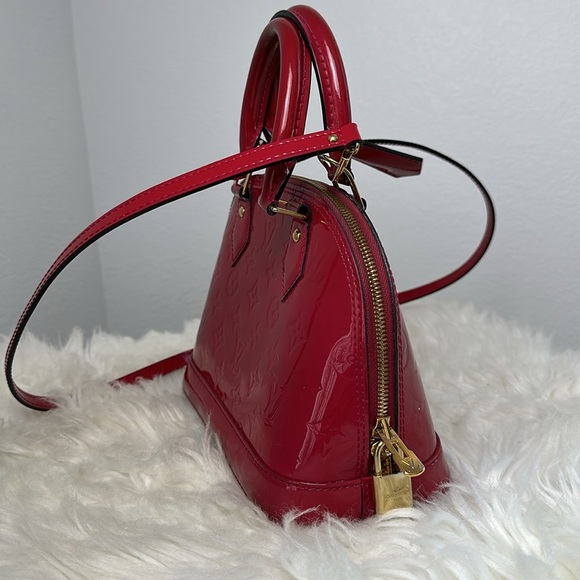 💯Authentic Louis Vuitton Alma BB bag in red monogram vernis leather🍀 - Picture 7 of 14